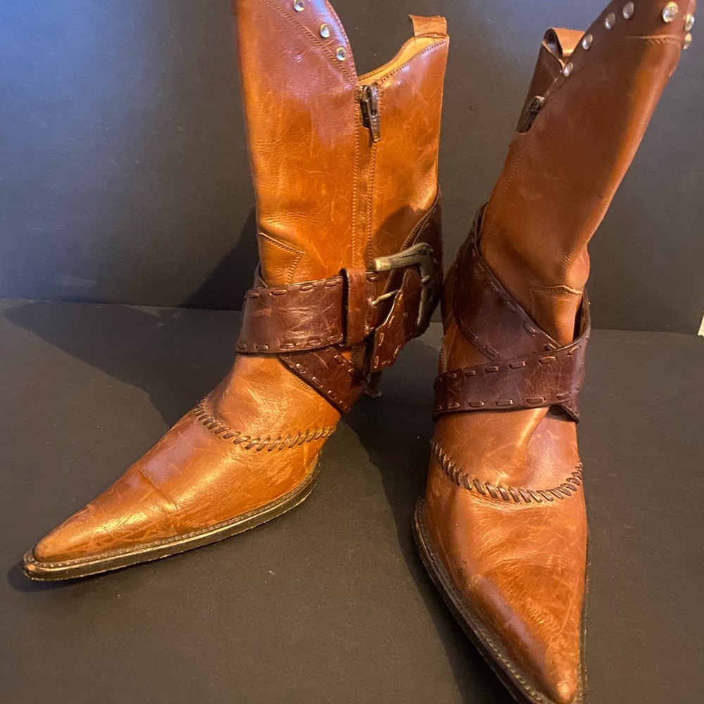 Frida Cuadra Authentic Handmade Leather Women’s Cowboy Boots Size 8
